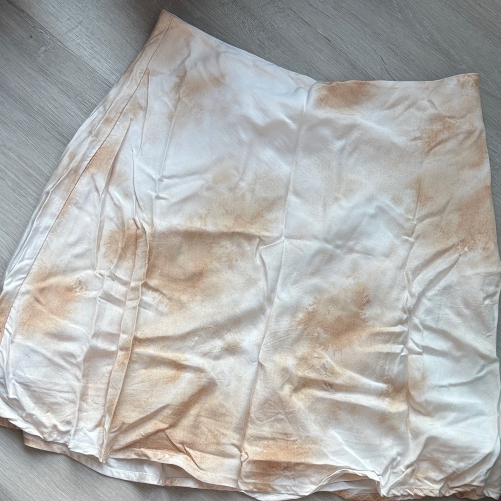 Frank & Oak Cream and Tan A-Line Skirt